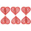 Srdce dřevěné červené na kolíčku 4 cm, 6 ks