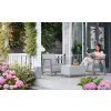 scandi linea balcony set with woman reading magazine