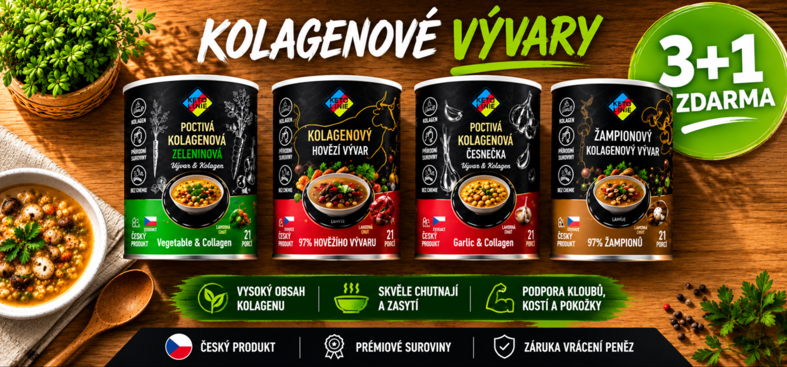 Kolagenové vývary 3+1 zdarma