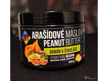 proteinové arašídové máslo s příchutí banán v čokoládě