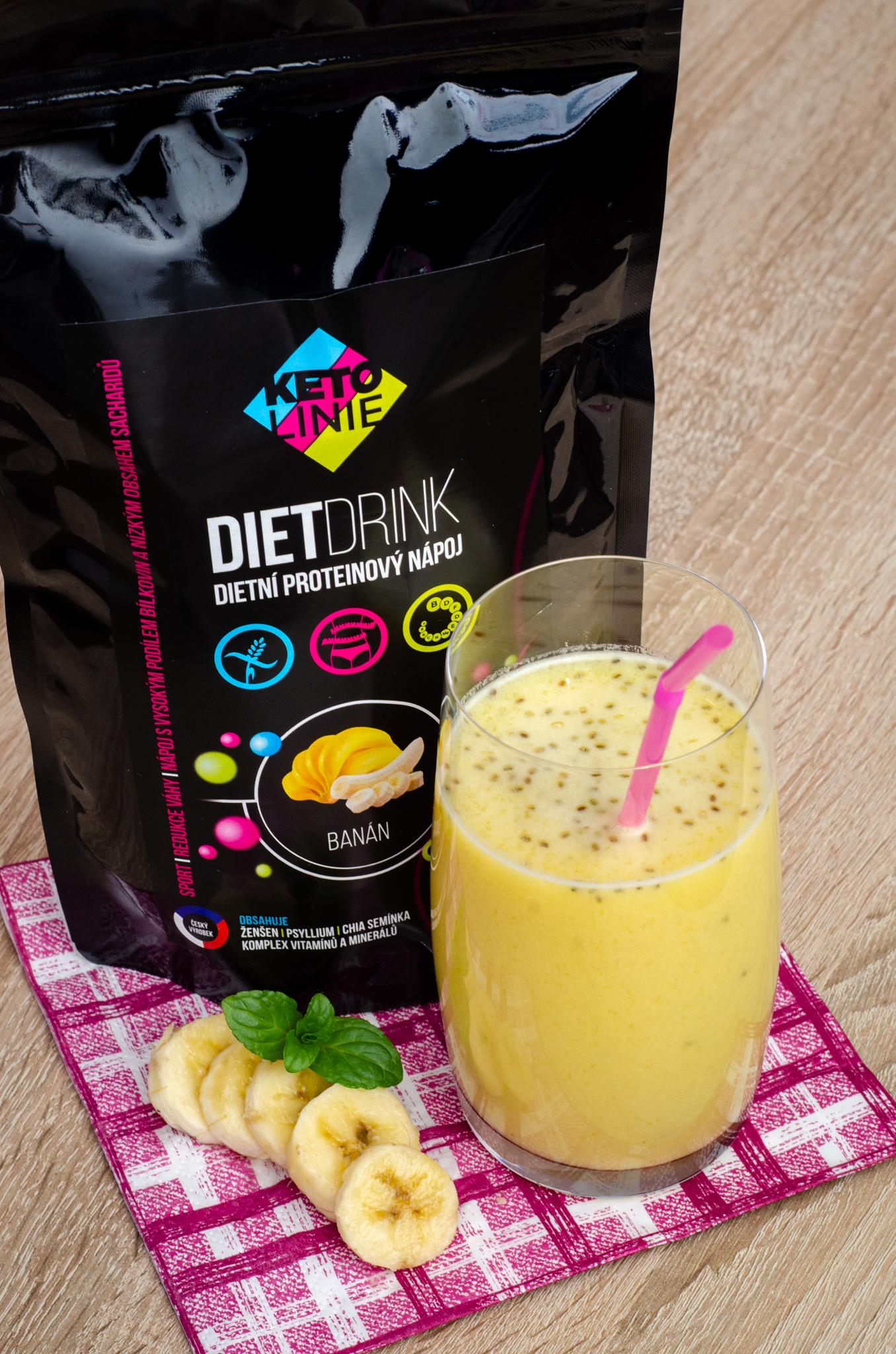 Ketolinie Proteinový nápoj s příchutí banán 1000 g (33 porcí)