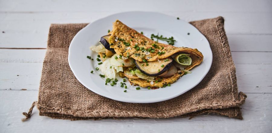 Omelette mit gebratenem Gemüse