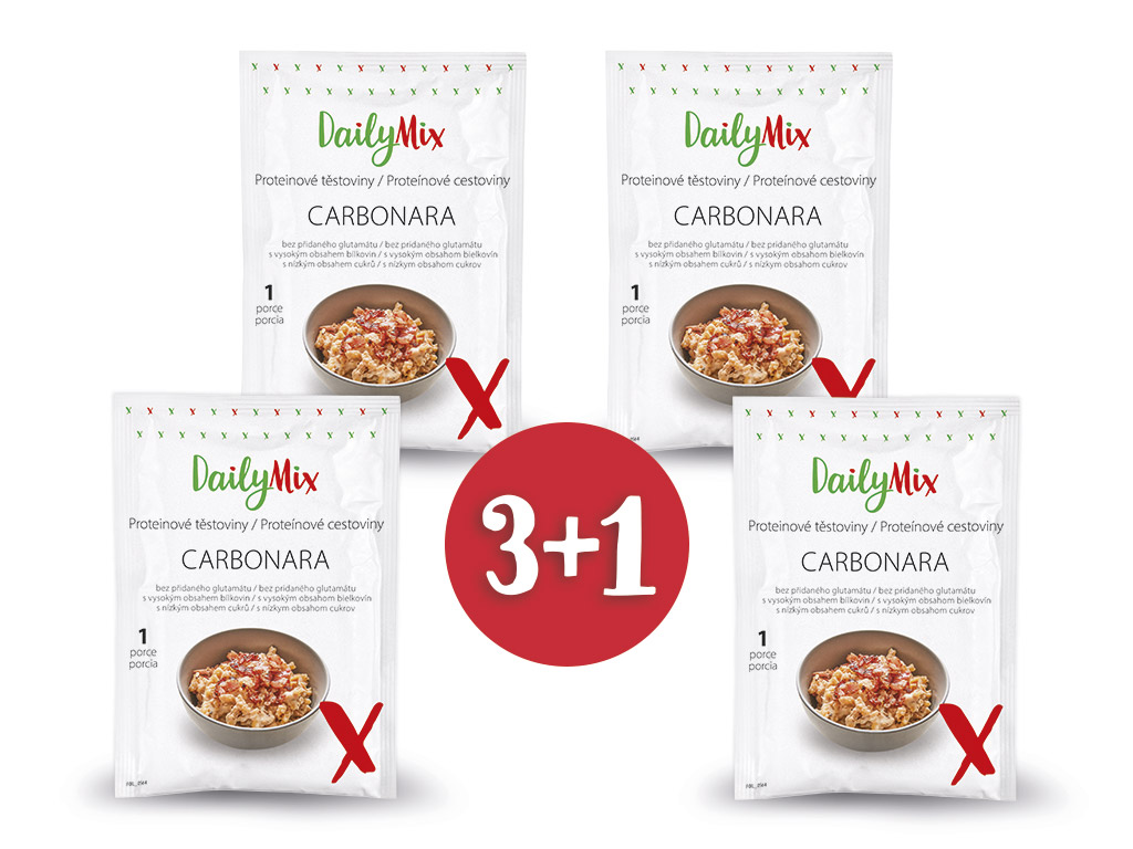 DailyMix Proteinové těstoviny Carbonara 3+1 zdarma