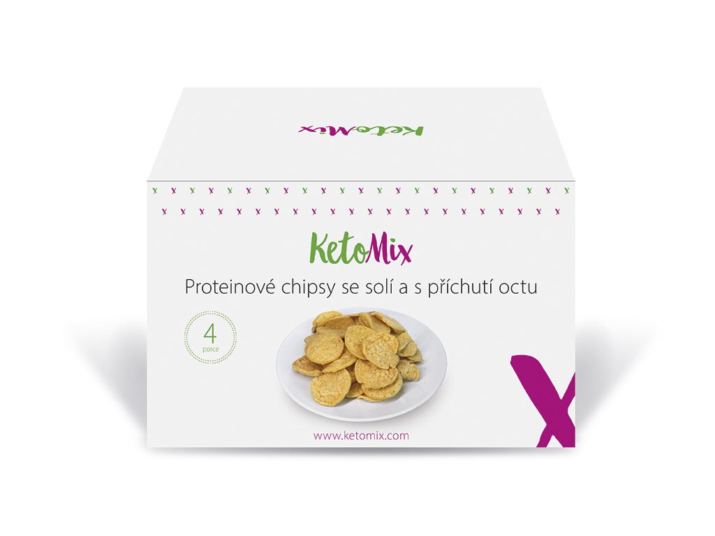 KetoMix Proteinové chipsy – sůl a ocet (4 porce)