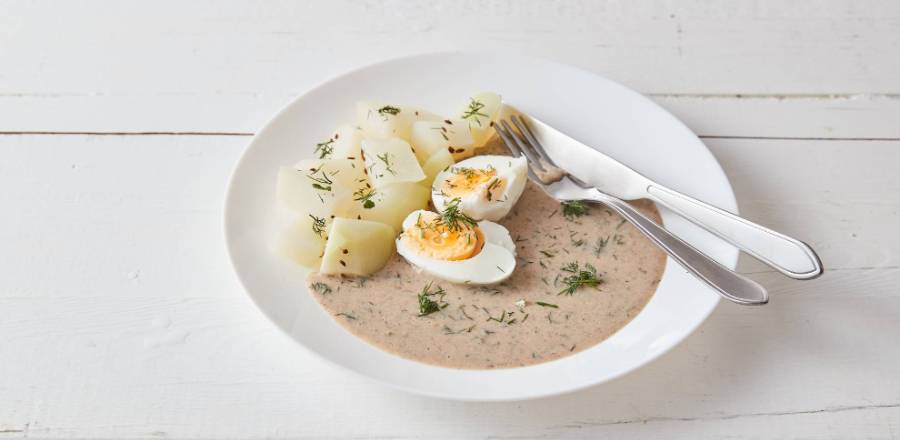 Dillsauce mit Kohlrabikartoffeln