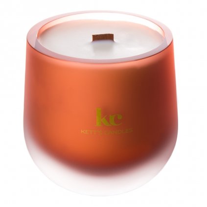 KETT'S CANDLES svíčka v českém skle s dřevěným knotem Tangerine Lime