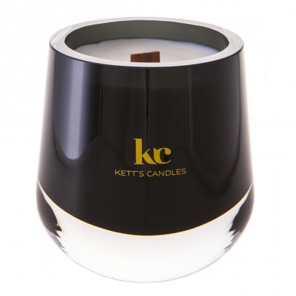 KETT'S CANDLES svíčka v českém skle s dřevěným knotem Nag Champa