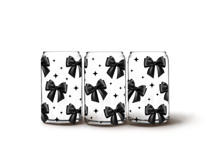 Glass Can - Černá mašle