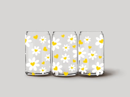 Glass Can - Daisies