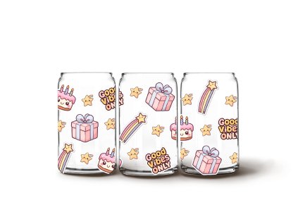 Glass Can -  Happy Birthday