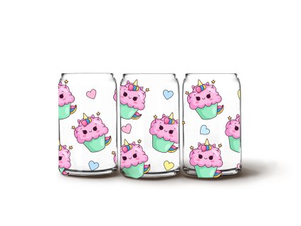 Glass Can -  Cute Cupcake