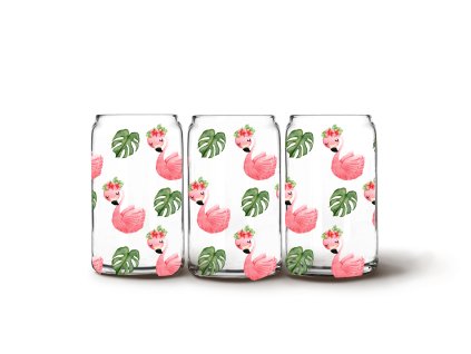 Glass Can - Flamingo