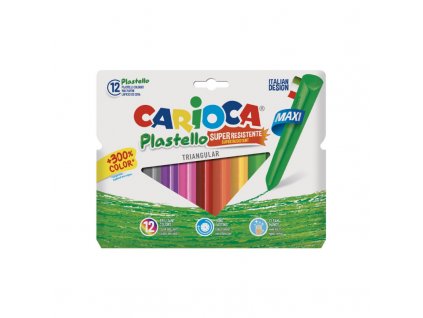 plastello triangular maxi crayons 12 pcs