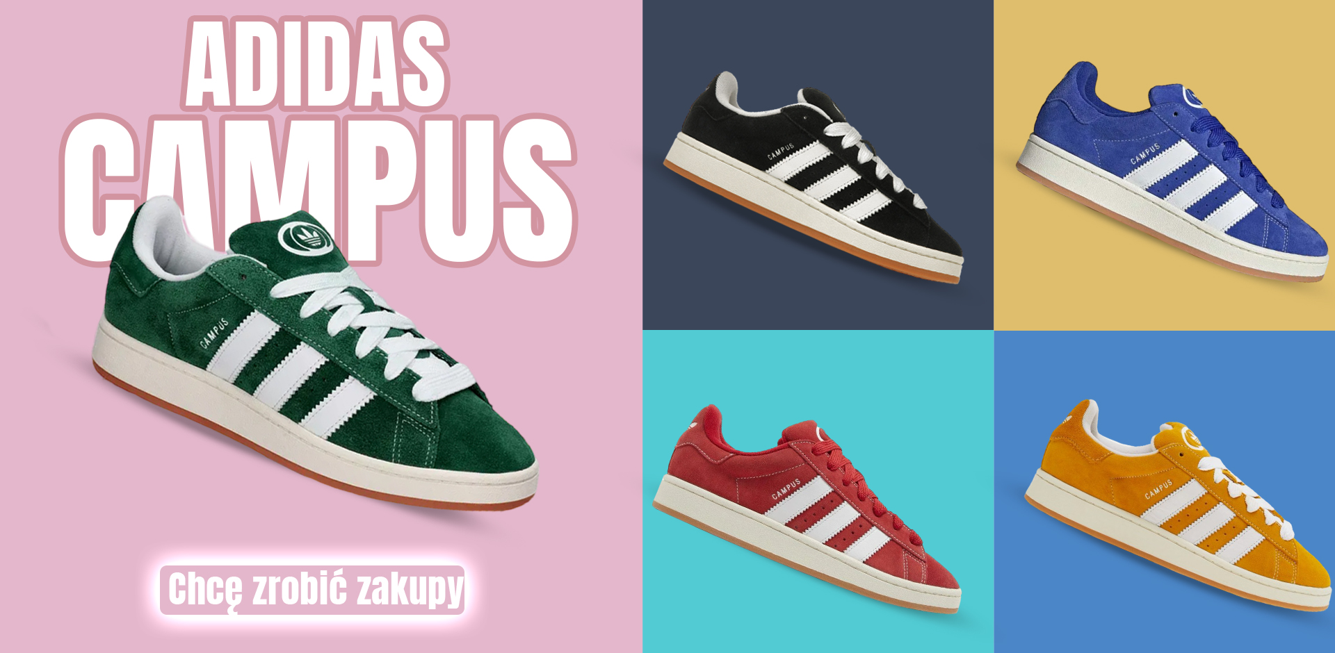 Hit ostatnich miesięcy | Adidas Campus 00s w kilku opcjach kolorystycznych | Obecnie większość modeli i kolorów w sprzedaży. Nie czekaj i zrób zakupy już dziś.
