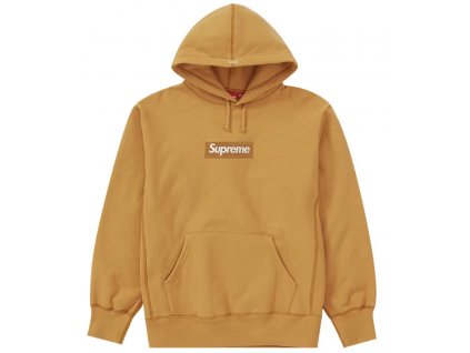 Supreme Box Logo Hooded Sweatshirt (FW21) Light Mustard (Oblečení L)