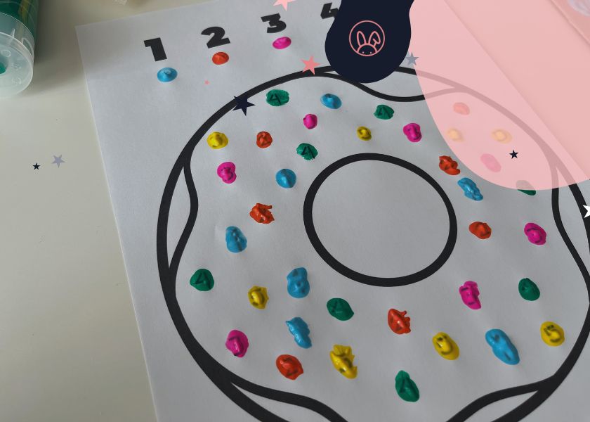 Zábavná aktivita s predlohou: Vyfarbi donut podľa čísel