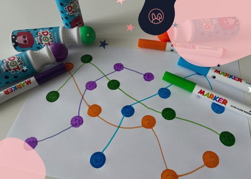 DOT painting aktivita: Spoj rovnaké farby