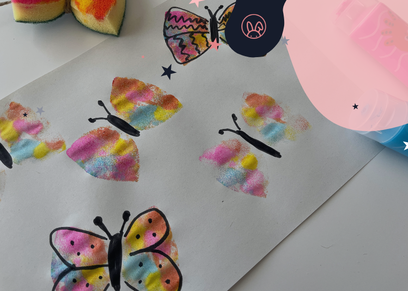 Motýle z hubky na riad - kreatívna aktivita