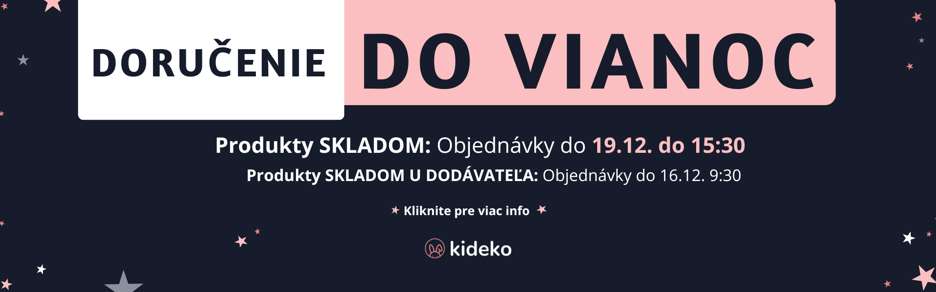 Termíny doručenia do vianoc