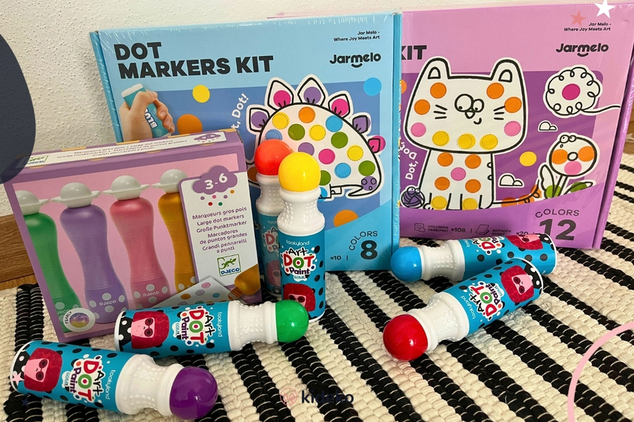 Dot painting farby v tube pre prvé tvorenie s deťmi