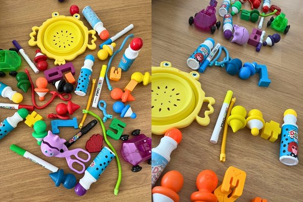 triedenie hračiek podľa farieb