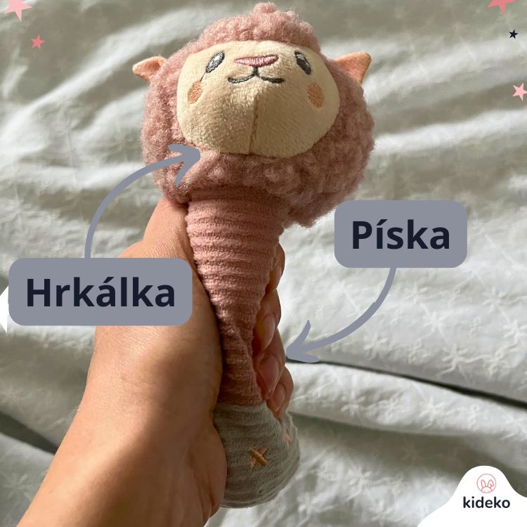 new-baby-hrkálka-lama-píska-stlačením