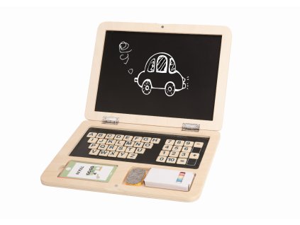 Drevený notebook s tabuľou