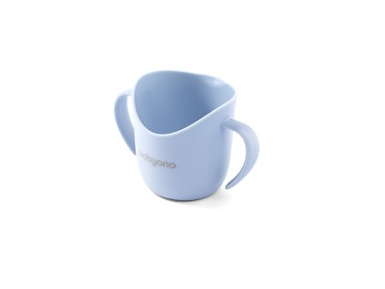BABYONO Hrnček ergonomický s uškami 120 ml modrý 6m+