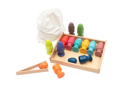 Montessori drevená vkladačka vajíčka úvodná foto