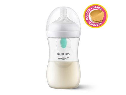 Philips AVENT Láhev Natural Response s ventilem AirFree 260 ml, 1m+dárek PETITE&MARS Miska 6m+
