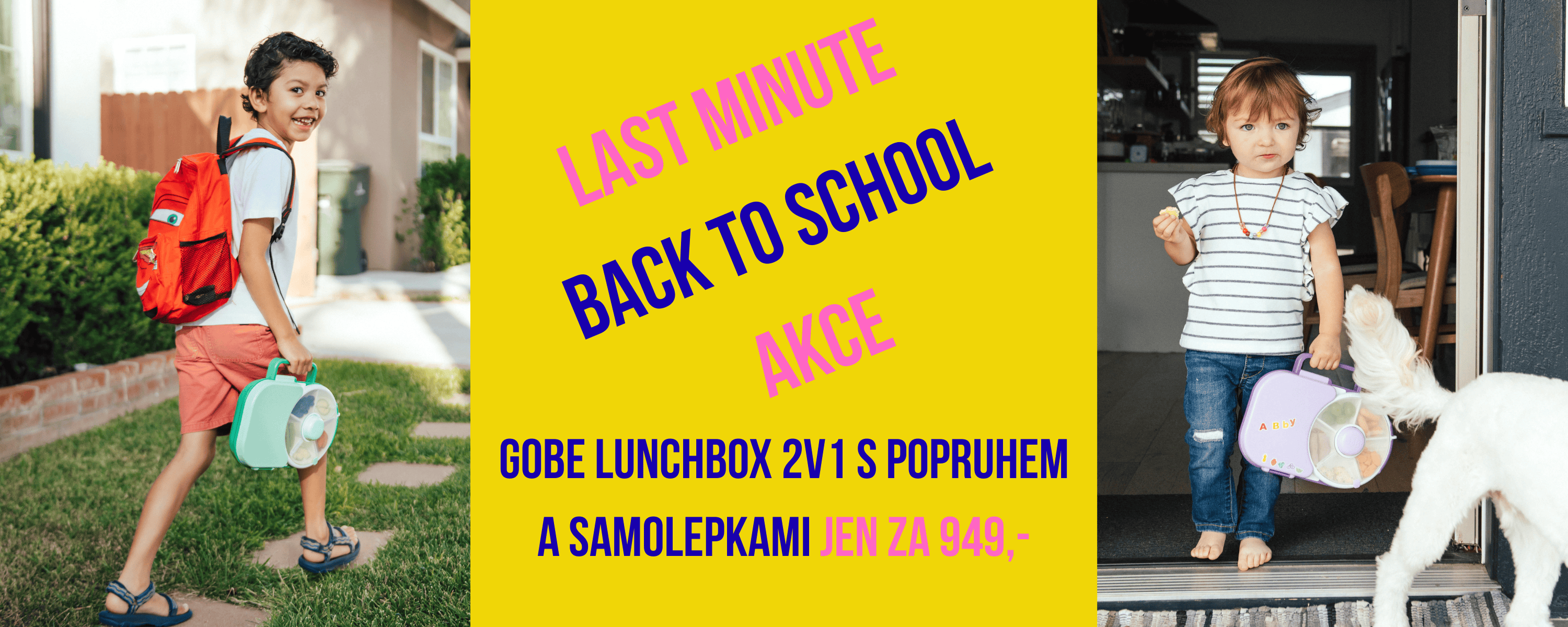 Sleva lunchbox s popruhem a samolepkami last minute back to school