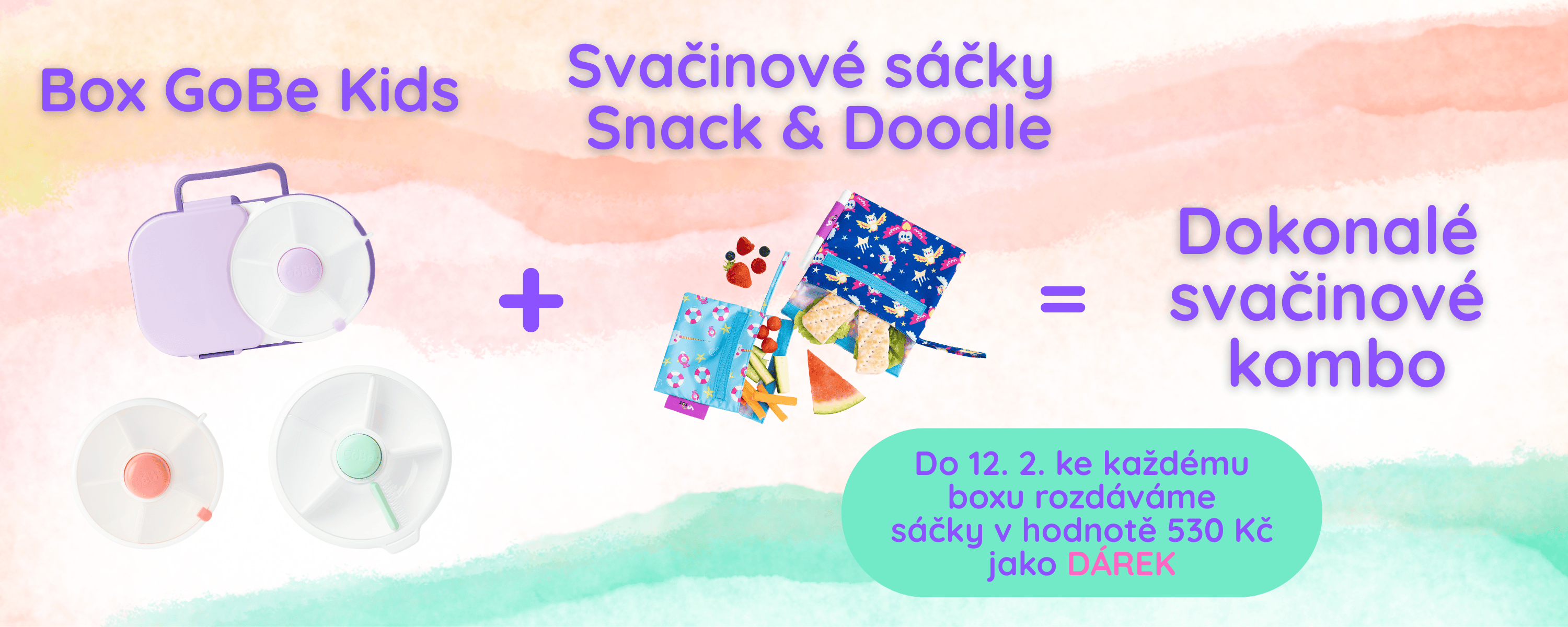 Dárek ke každému GoBe boxu svačinové sáčky Snack Doodle