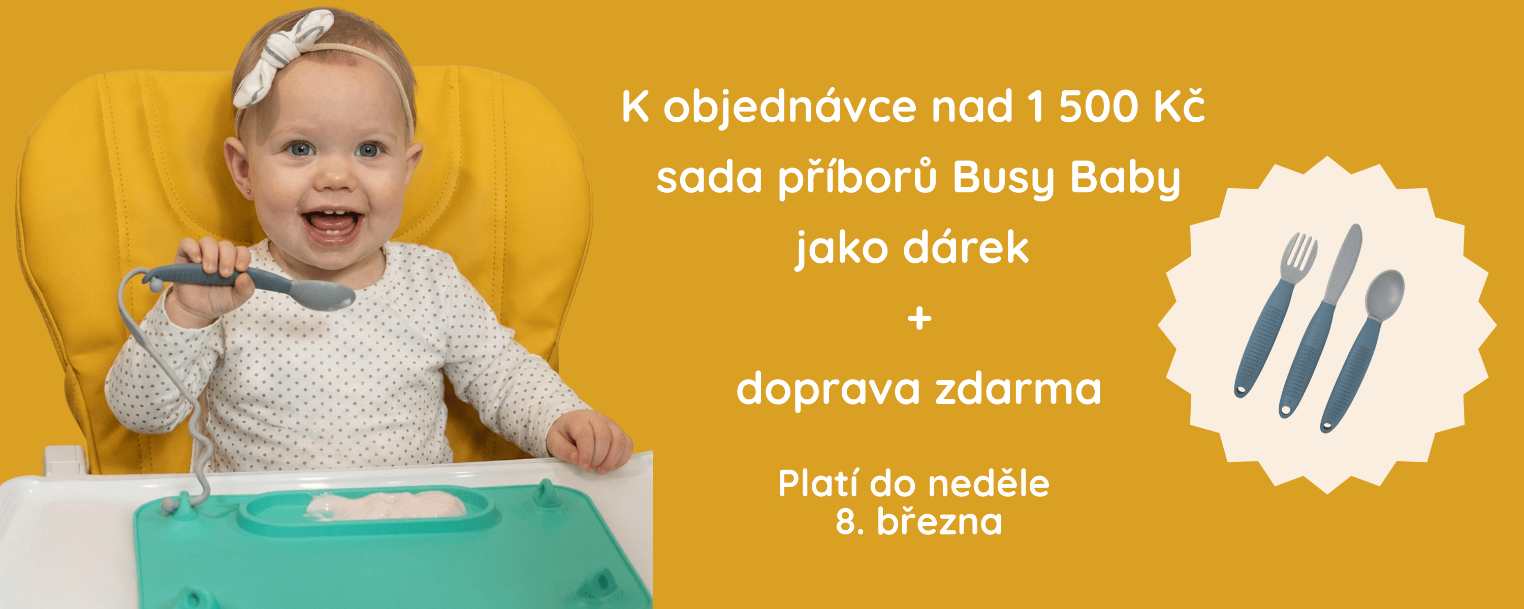 Dárek k MDŽ sada příborů Busy baby doprava zdarma