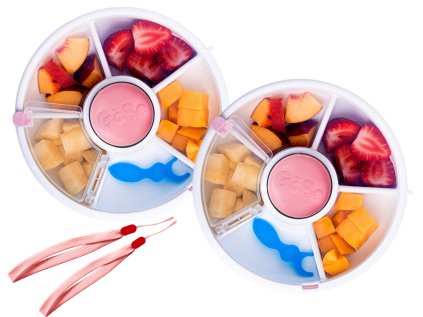 GoBe Snack Spinner Flip - sada 2ks růžový + popruhy zdarma