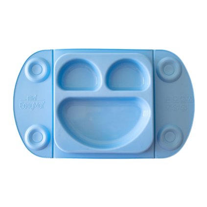 Silikonový talíř EasyMat Mini s přísavkami a termo taškou Fleur de Jardin Bleu