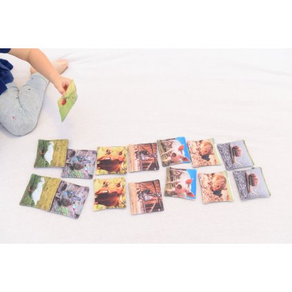 93 mymoo montessori textilne pexeso 16 parov zvierata