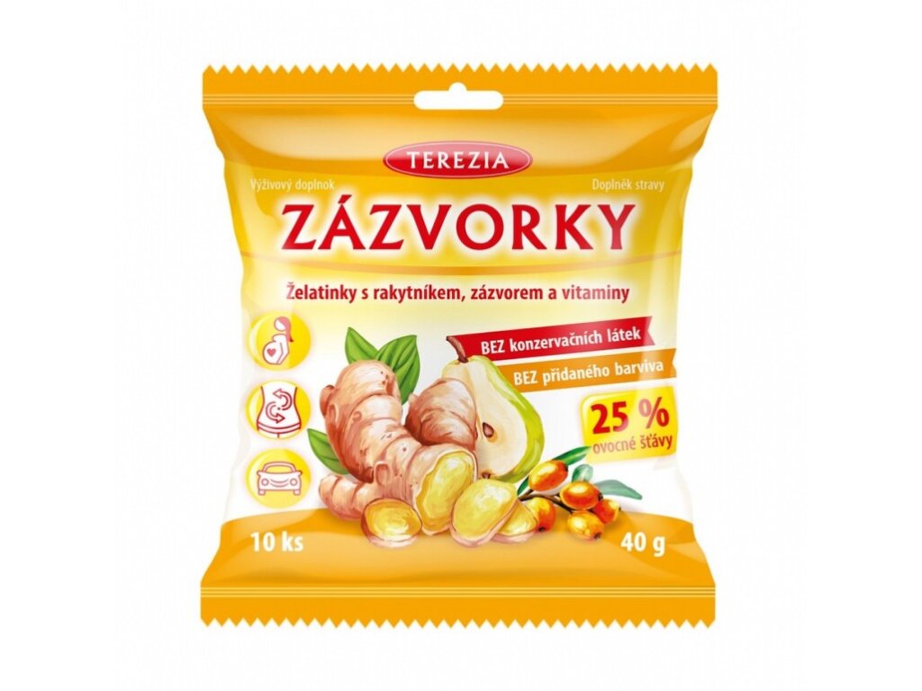 TEREZIA ZÁZVORKY želatinky s rakytníkem, zázvorem a vitaminy 40 g