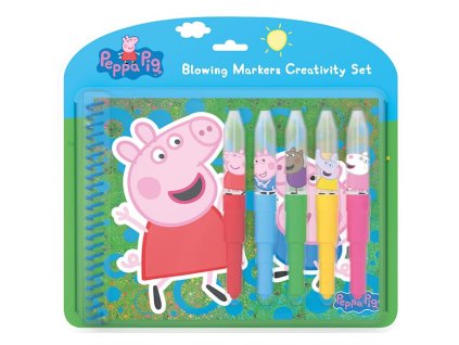 Set s foukacími fixy a notesem Prasátko Peppa