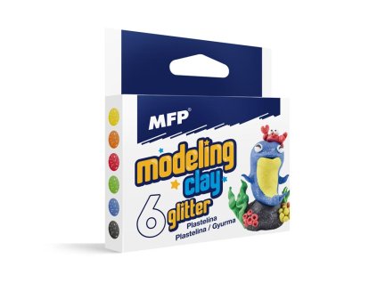 Modelovací hmota 6 ks barev GLITTER 100g