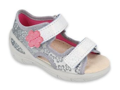 36756 1 065p139 24 sunny divci sandalky stribrne kyticky