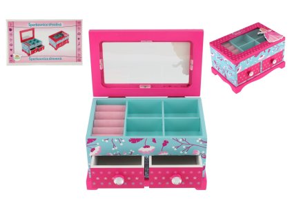 Skříňka šperkovnice Princess 2 zásuvky odklápěcí vrch