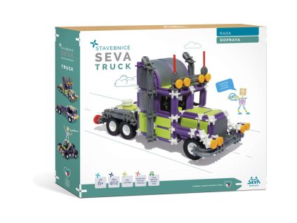 Stavebnice SEVA DOPRAVA Truck plast 402 dílků v krabici 35x33x5cm
