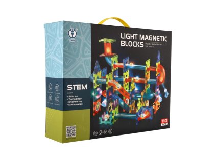 Kuličková dráha magnetická plast 110ks 16 kuliček + doplňky na baterie