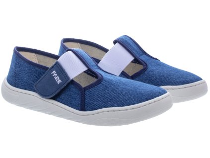 FARE MID-WIDE dětské papuče na suchý zip modré 7101403