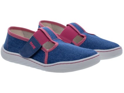 FARE MID-WIDE dětské papuče na suchý zip modré