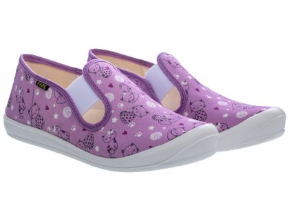 FARE KLASIK Dětské papuče na gumičku fialové 4211492