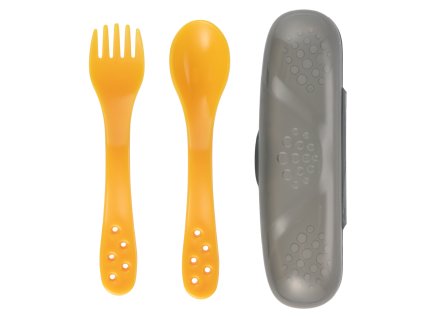 canpol babies cestovni sada priboru zluta (2)