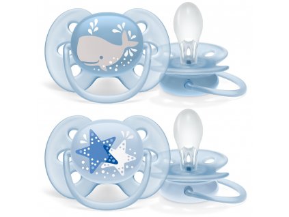 Philips AVENT Šidítko Ultrasoft Premium Obrázek 6-18m chlapec, 2 ks