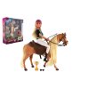 Kůň česací + panenka žokejka Anlily kloubová plast s doplňky v krabici