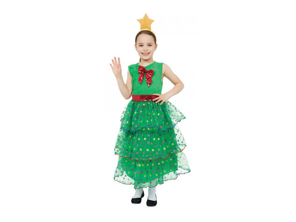 Bristol Novelty CC665 dětský kostým vánoční strom šaty, vel. S